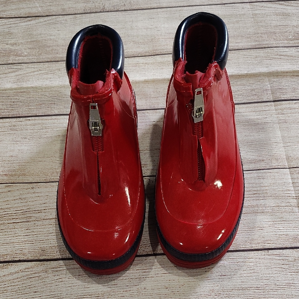 Sorel Red Kids Rain Boots with Zipper